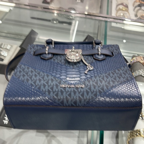 Michael Kors Hamilton Small Satchel Shoulder Crossbody Bag 
Navy Multi 
NWT - Picture 12 of 16